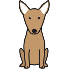 Miniature Bull Terrier Dog Breed Cartoon Kawaii Sketch Hand Drawn Watercolor Painting Silhouette Sticker Illustration Sublimation EPS Vector Graphic