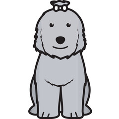 Old English Sheepdog Dog Breed Cartoon Kawaii Sketch Hand Drawn Watercolor Painting Silhouette Sticker Illustration Sublimation EPS Vector Graphic