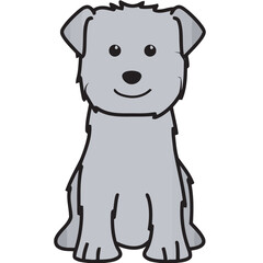 Glen Of Imaal Terrier Dog Breed Cartoon Kawaii Sketch Hand Drawn Watercolor Painting Silhouette Sticker Illustration Sublimation EPS Vector Graphic