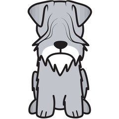 Cesky Terrier Dog Breed Cartoon Kawaii Sketch Hand Drawn Watercolor Painting Silhouette Sticker Illustration Sublimation EPS Vector Graphic