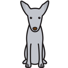 Pharaoh Hound Dog Breed Cartoon Kawaii Sketch Hand Drawn Watercolor Painting Silhouette Sticker Illustration Sublimation EPS Vector Graphic