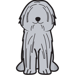 Puli Dog Breed Cartoon Kawaii Sketch Hand Drawn Watercolor Painting Silhouette Sticker Illustration Sublimation EPS Vector Graphic