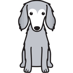 Saluki Dog Breed Cartoon Kawaii Sketch Hand Drawn Watercolor Painting Silhouette Sticker Illustration Sublimation EPS Vector Graphic