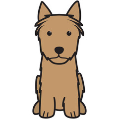 Silky Terrier Dog Breed Cartoon Kawaii Sketch Hand Drawn Watercolor Painting Silhouette Sticker Illustration Sublimation EPS Vector Graphic