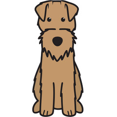 Welsh Terrier Dog Breed Cartoon Kawaii Sketch Hand Drawn Watercolor Painting Silhouette Sticker Illustration Sublimation EPS Vector Graphic