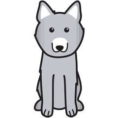 Norwegian Buhund Dog Breed Cartoon Kawaii Sketch Hand Drawn Watercolor Painting Silhouette Sticker Illustration Sublimation EPS Vector Graphic