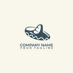 Mexican Sombrero Mustache Head Traditional Logo Vector Design