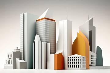 skyline with a row of skyscrapers. Generative AI