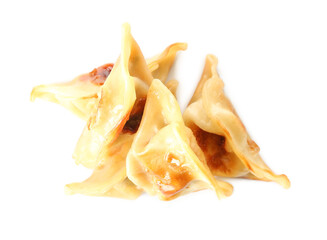 Fototapeta premium Tasty Chinese jiaozi on white background