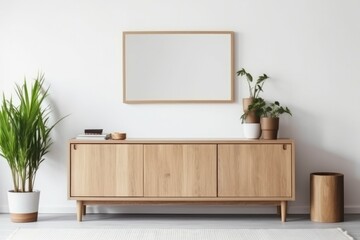 Mockup modern minimalist interior. White tones. AI generated, human enhanced