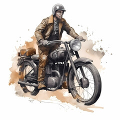 Obraz na płótnie Canvas Old Motor Cycle Racer. Generative AI