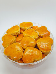 peanut cookies or kue kacang, are pastries made from various ingredients such as wheat flour, peanut butter, milk powder cooked in an oven. has a delicious and savory taste, perfect for Eid cakes
