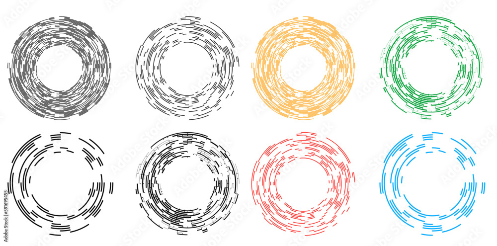 Poster set design elements symbol editable halftone frame dot circle pattern on white background. vector il