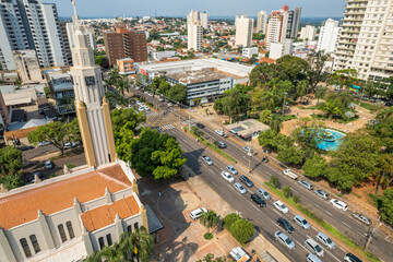 Presidente Prudente, São Paulo/Brazil - Around October 2022: São Sebastião Mother Church in...