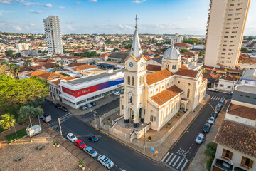 Jaboticabal, São Paulo/Brazil - Around October 2022: Nossa Senhora Carmo Main Church, Jaboticabal.