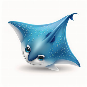 recommend clip art: Mantaray Cartoon Illustration. Generative AI