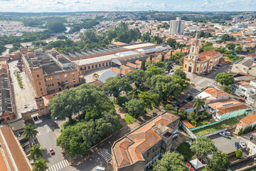 Salto, São Paulo/Brazil - Circa February 2023: Aerial view of Salto - obrazy, fototapety, plakaty