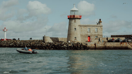 lighthouse on the pier in Howth Ireland 
