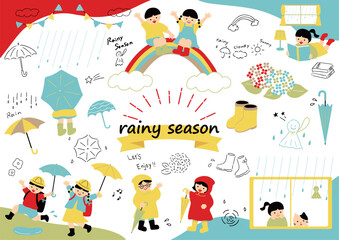 梅雨を楽しむ子どもたち