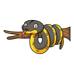 Cute platinum titanium reticulated python cartoon