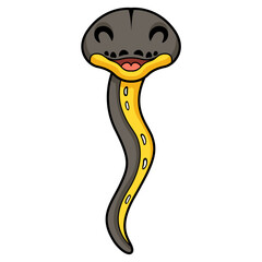 Fototapeta premium Cute platinum titanium reticulated python cartoon