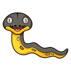 Cute platinum titanium reticulated python cartoon
