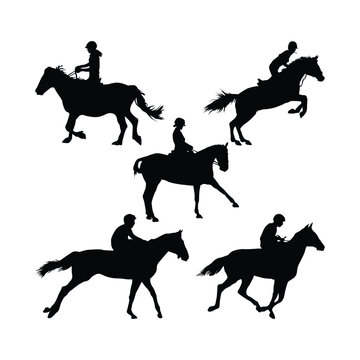 woman and man riding horse silhouette