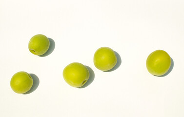 An image of Fruit of plum isolated white background.