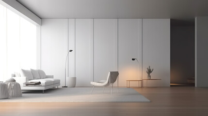 interior design a minimalist apartament clean and white render