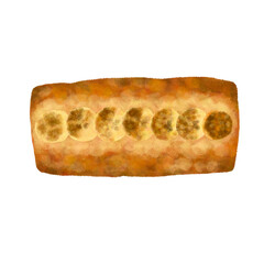 バナナケーキの手描きイラスト