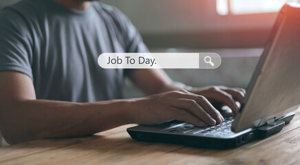 Online job search on modish website for worker to search for job opportunities on the recruitment internet network