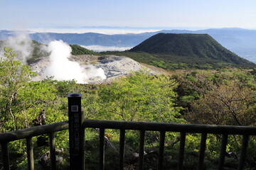 硫黄山火口展望所の風景
