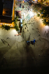 Fototapeta premium Aerial view of Patong beach at night, in Phuket, Thailand