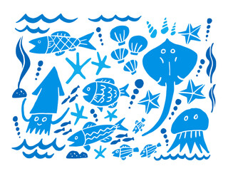 海の生き物イラスト