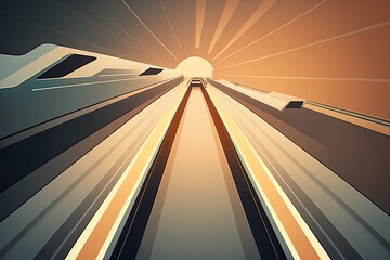 train passing through a dark tunnel. Generative AI