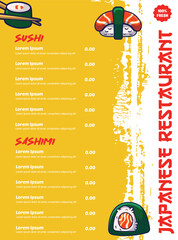 Fototapeta premium vector of japanese food menu for template design 