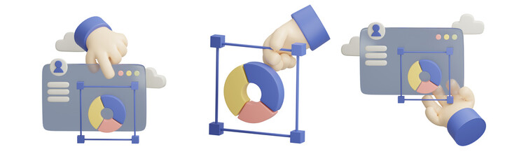 3d graphic illustration for digital marketing and financial
with hand and graph