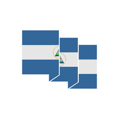 Nicaragua flags icon set, Nicaragua independence day icon set vector sign symbol