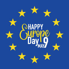 Happy Europe Day Vector Design for Banner or Poster