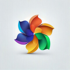 Generic minimal flower 3d logo design without text. Generative AI
