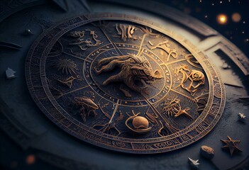 Zodiac astrology signs for horoscope. Generative AI