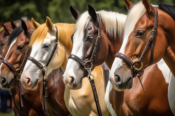 Fototapeta premium Horses of the Coulored Cob breed.