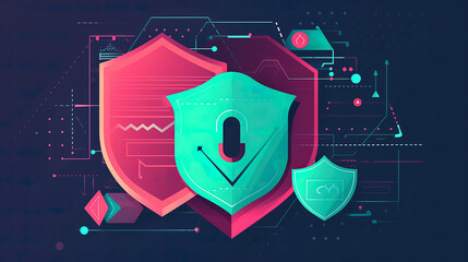 website protection illustration, generative AI Technology