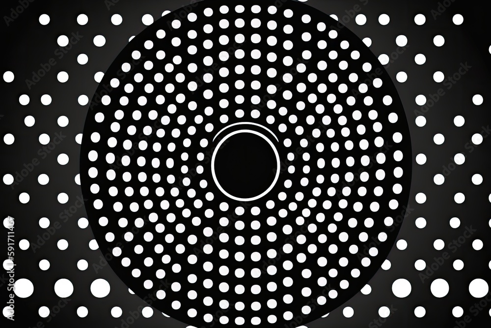 Poster monochromatic circular object. generative ai
