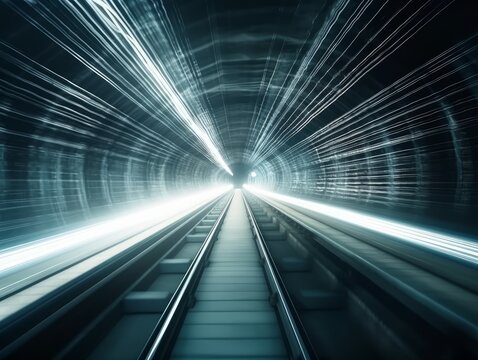 Abstract motion speed railway tunnel 
