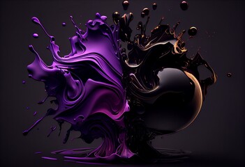 abstract black and violet colors background for design. Generative AI