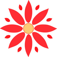 Flower icon on transparent background, PNG illustration