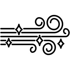Clean air Icon, Line Icon Style, Fresh wind flow Symbol Vector Stock.