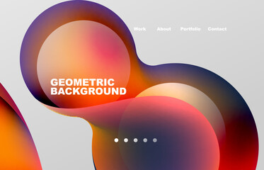 Abstract liquid background for your landing page design. Web page for website or mobile app wallpaper