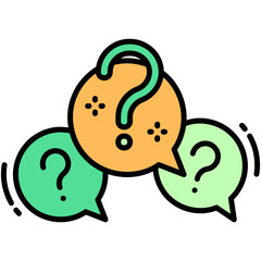 Question Icon, Line Filled Icon Style, Question mark bubble Symbol Vector Stock.